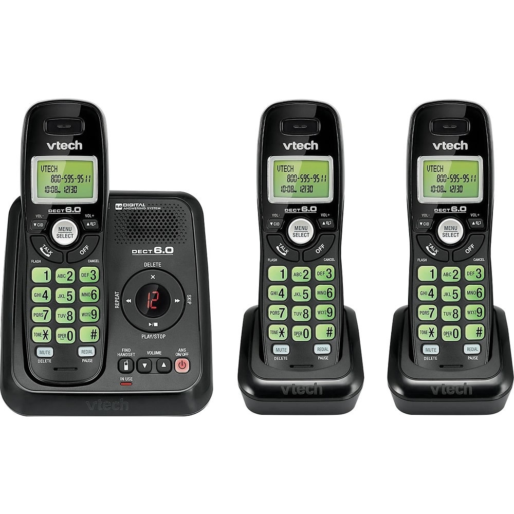 VTech CS66492 DECT 6.0 Expandable Corded/Cordless Phone with Answeri