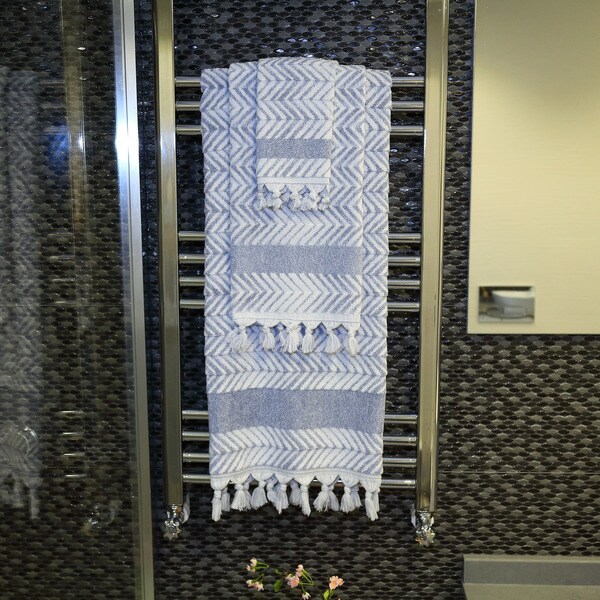 Authentic Hotel and Spa Anya Dusty Blue Turkish Cotton Textured Weave