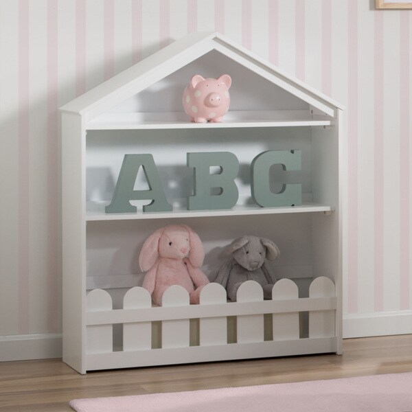Delta Children Serta Happy Home Bianca White-finish Pine/MDF/Metal Two-shelf Storage Bookcase