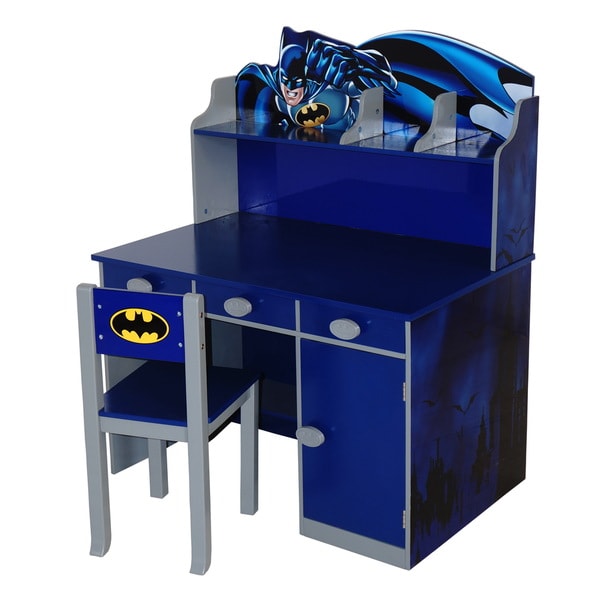 O'Kids Batman Blue MDF Writing Desk and Chair Set