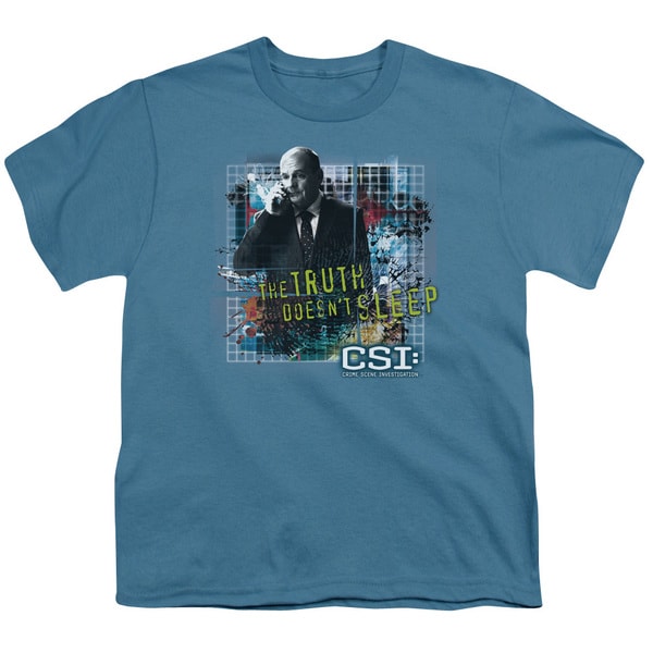CSI/Truth Doesn't Sleep Short Sleeve Youth 18/1 in Slate