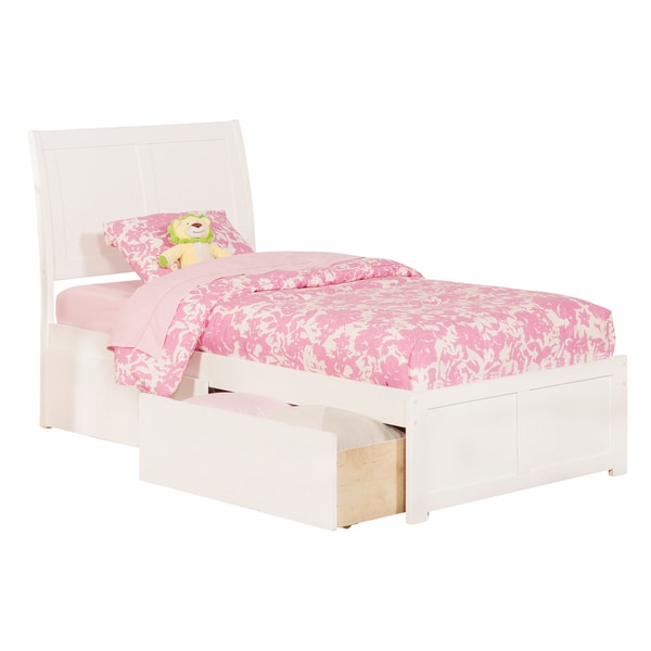 Portland White Panel Twin XL-size Storage Bed