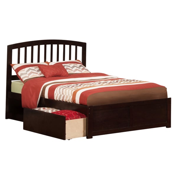 Richmond Espresso Full Flat Panel Foot Board with 2 Urban Bed Drawers