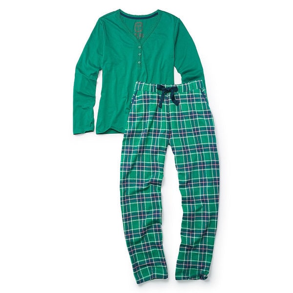 Hane's Women's Ultimate Henley Flannel Set