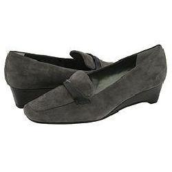 Vaneli Catline Grey Suede With Black Croco Print Pumps/Heels