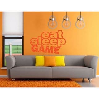 Eat Sleep Game Kids Room Children Stylish Wall Art Sticker Decal size 22x26 Color Black