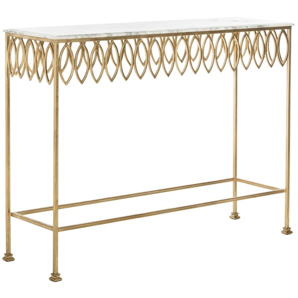 Safavieh Couture High Line Collection Natalia Modern Glam White Marble Console Table