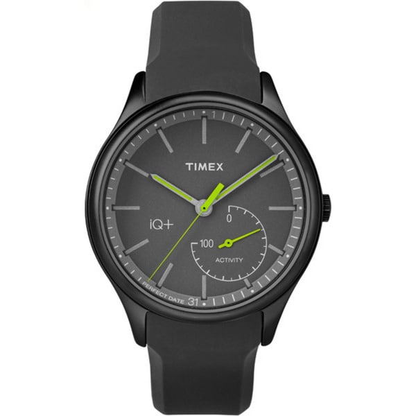 Timex Men's TW2P95100 IQ+ Move Activity Tracker Gray/Black/Lime Silicone Strap Watch - grey Timex Men's TW2P95100 IQ+ Move Activity Tracker Gray/Black/Lime Silicone Strap Watch - grey