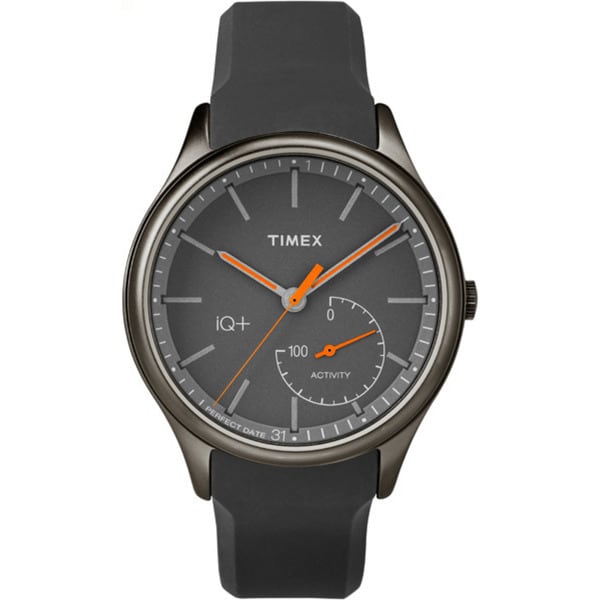 Timex Men's TW2P95000 IQ+ Move Activity Tracker Gray/Black/Orange Silicone Strap Watch - grey Timex Men's TW2P95000 IQ+ Move Activity Tracker Gray/Black/Orange Silicone Strap Watch - grey