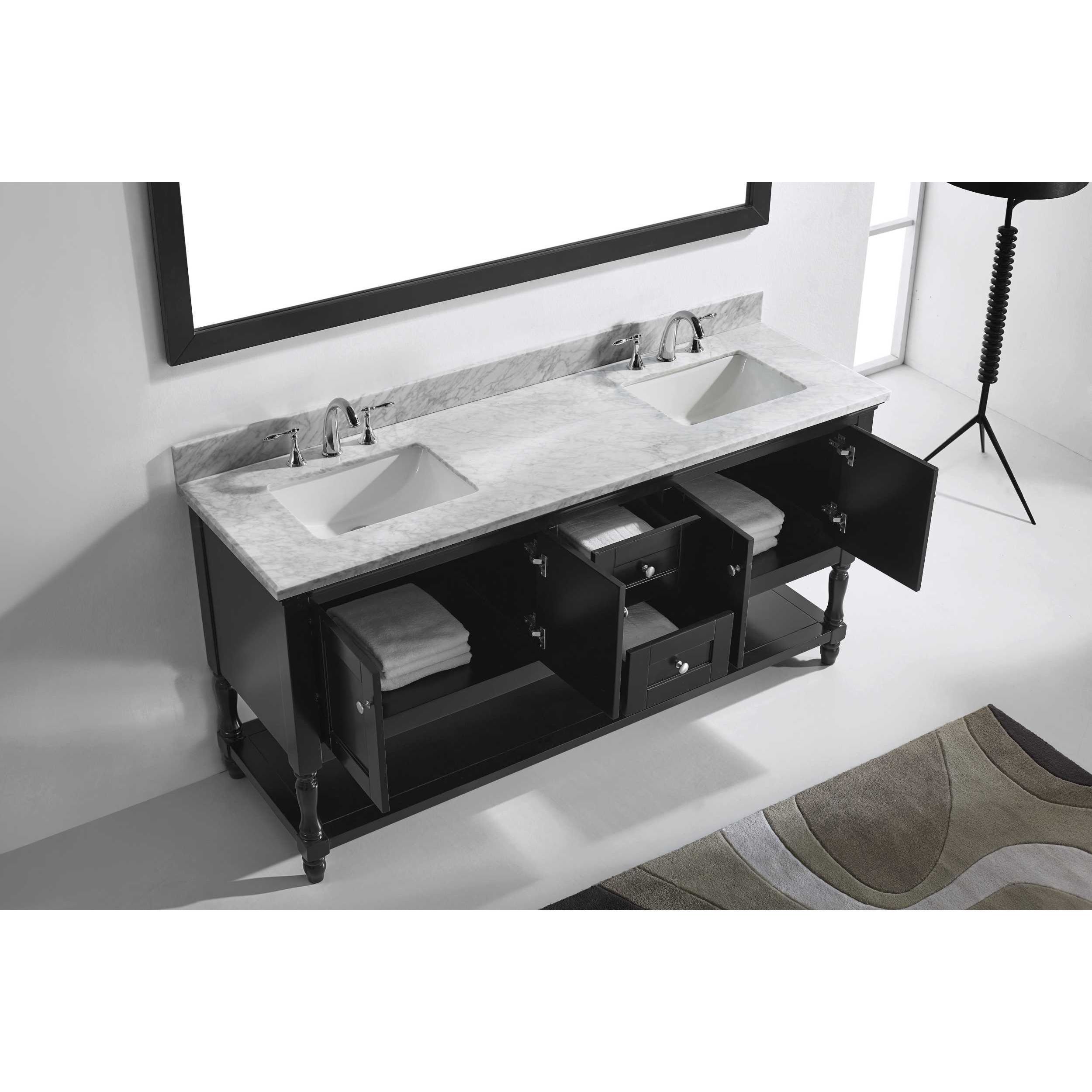 Virtu USA Julianna 72-inch Double Bathroom Vanity Set with White ... Virtu USA Julianna 72-inch Double Bathroom Vanity Set with White ...