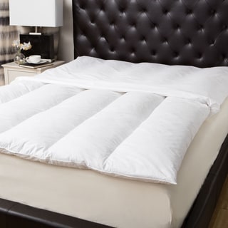 Natural 100-percent Cotton Baffle-channel Featherbed and Cover Set