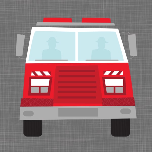 Oopsy Daisy Fire Truck Ways to Wheel Canvas Wall Art