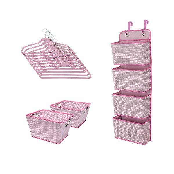 Delta Children Complete Nursery Organization ValuePack (13-Piece Set), Barely Pink
