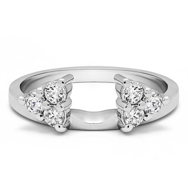 18k White Gold Three Stone Ring Wrap Enhancer With Diamonds (G-H,SI2-I1) (0.99 Cts., G-H, SI2-I1) 18k White Gold Three Stone Ring Wrap Enhancer With Diamonds (G-H,SI2-I1) (0.99 Cts., G-H, SI2-I1)