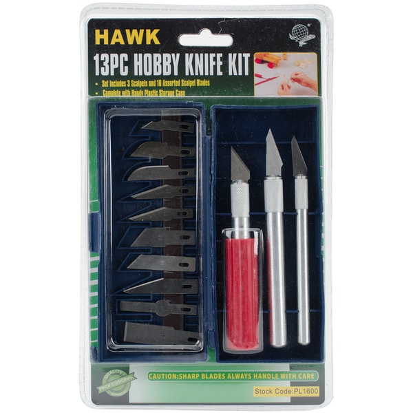 13 PIECE HOBBY KNIFE SET W/CASE