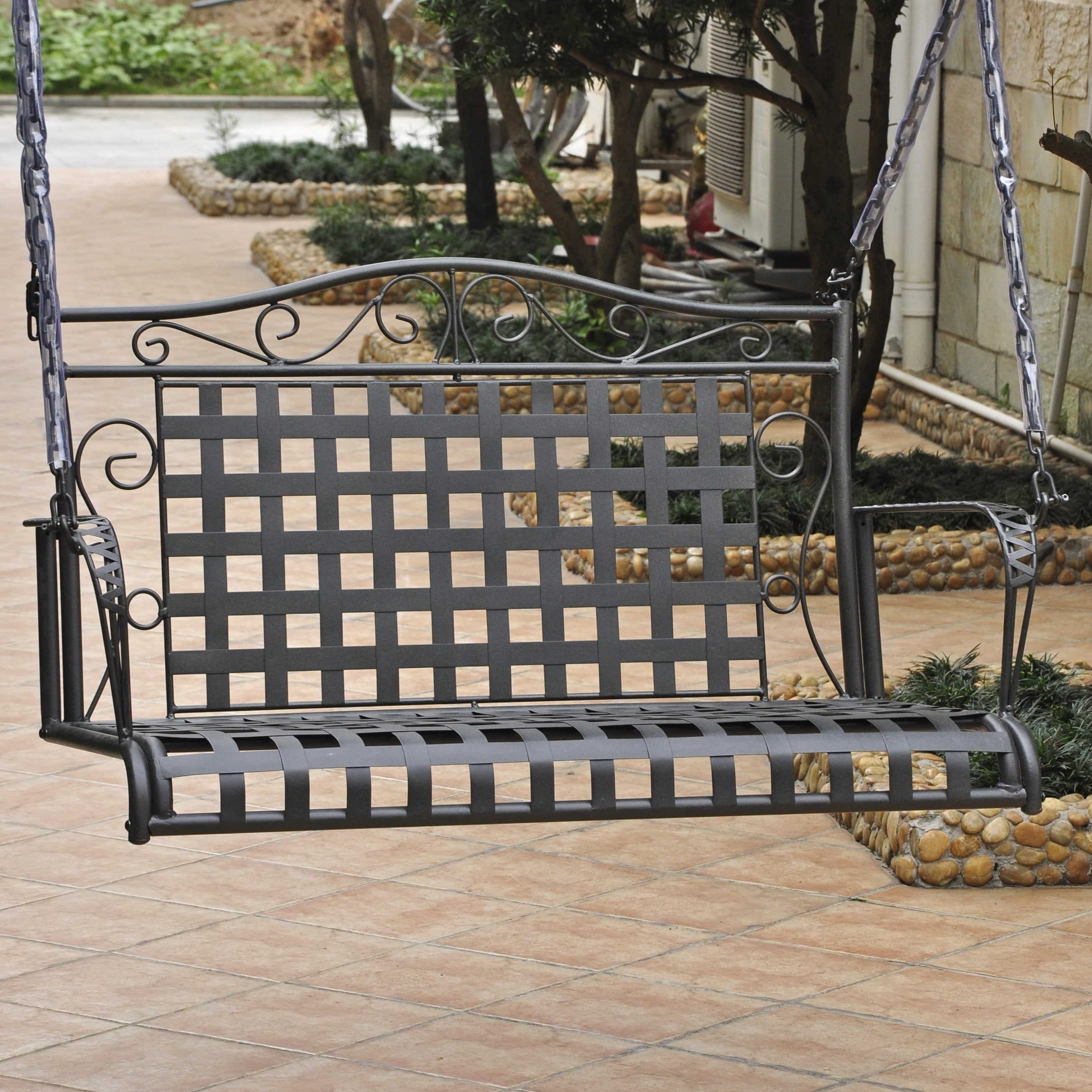 International Caravan Wrought Iron Patio Swing Overstock Shopping Great Deals On 4653