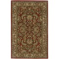 Hand-tufted Elegance Burgundy Floral Border New Zealand Wool Rug
