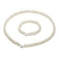 DaVonna Sterling Silver Freshwater Cultured Pearl Necklace/ Bracelet Set (5-6 mm/ 18 in/ 7 in)