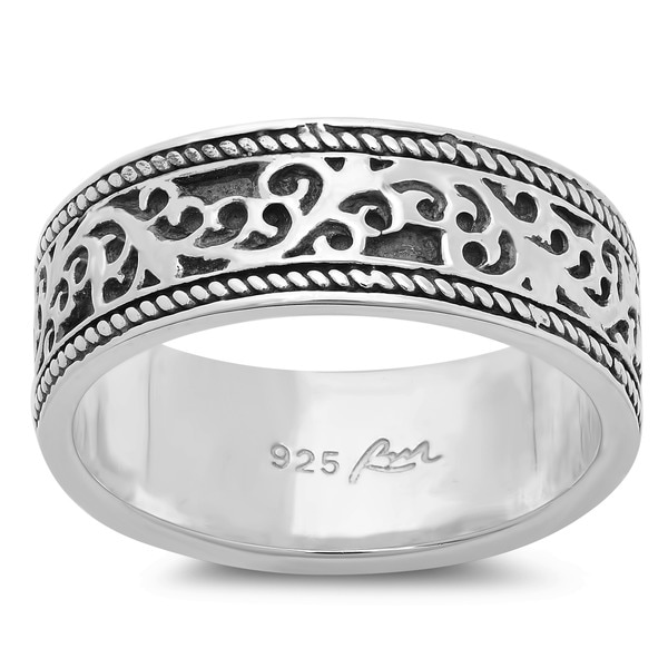 Sterling Essentials Sterling Silver Vine Antique-style Ring