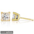 14k Gold 1/2ct TDW Princess Diamond Stud Earrings