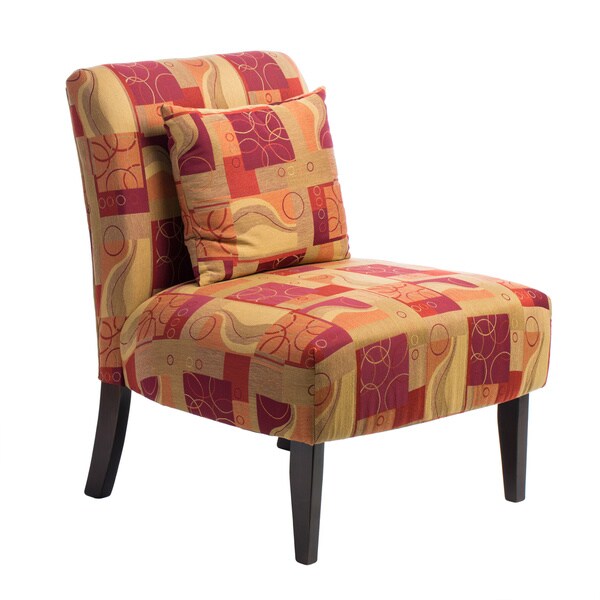 Accent Chair Geometric Red