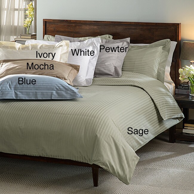 Egyptian Cotton Stripe 600 Thread Count 3piece Duvet Cover Set