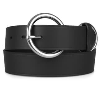 Calvin Klein Women's Italian Leather Belt with Polished Round Buckle
