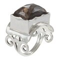 Sterling Silver Smokey Quartz Ring (Israel)