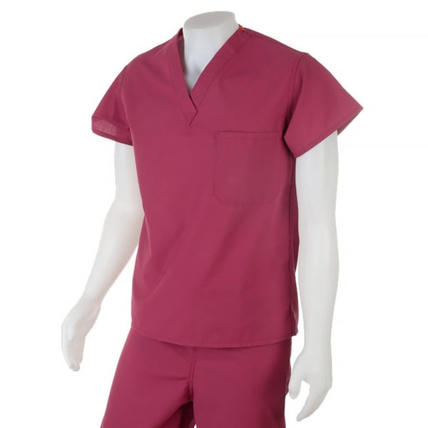 Medline Unisex Reversible Raspberry Scrub Top Overstock Shopping