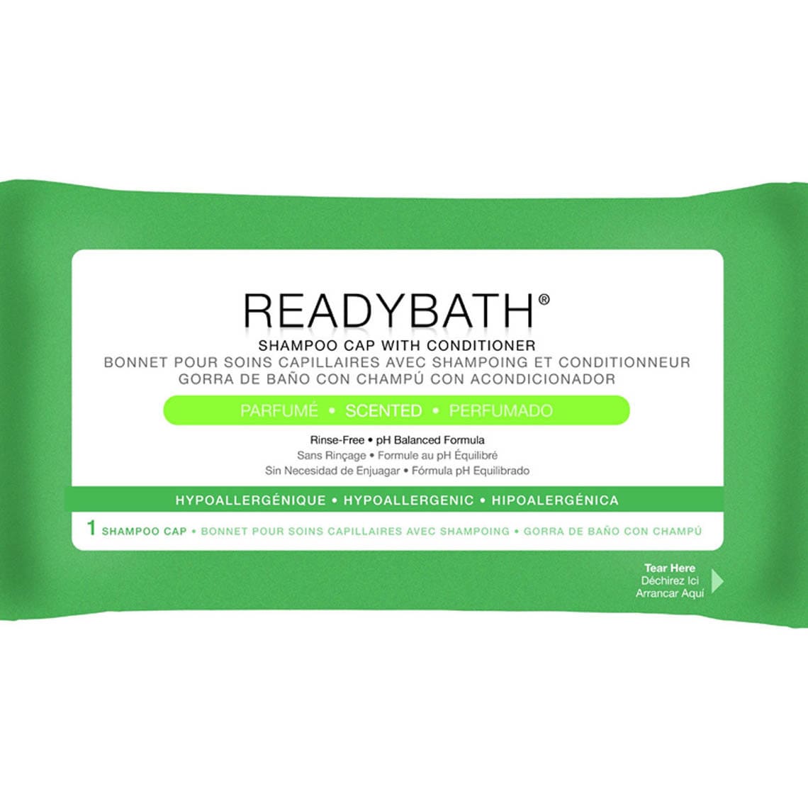 Medline ReadyBath Rinse Free Shampoo and Conditioning Caps, Scented