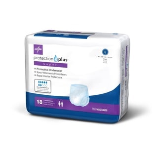 Medline Adult Pull-Up Protective Underwear - Large (Case of 72)