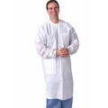 Medline Lab Coat, SMS, Knit Collar, White, M (bulk pack of 30)