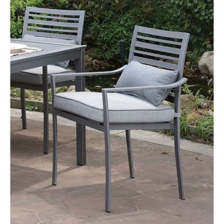 Furniture of America Benson Contemporary Grey Outdoor Dining Chair (Set of 4)