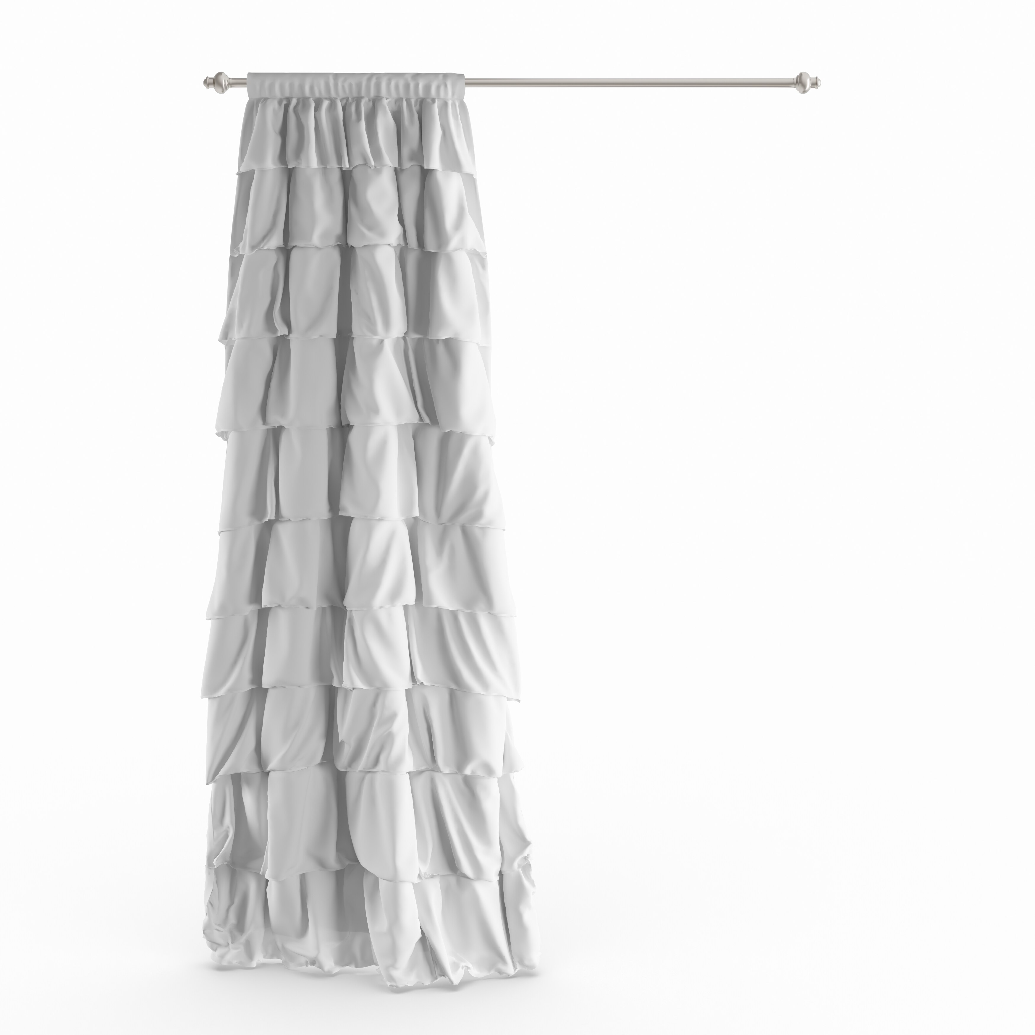 The Gray Barn Kookaburra Ruffle White Curtain Panel