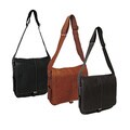Amerileather Leather 'Teddy' Vertical Messenger Bag