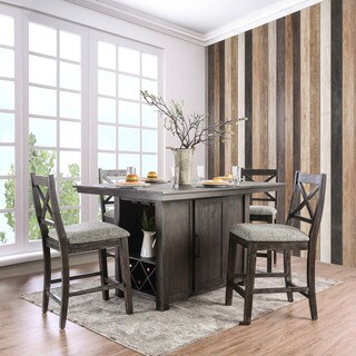 Devlin Rustic Dark Walnut Counter Hei...