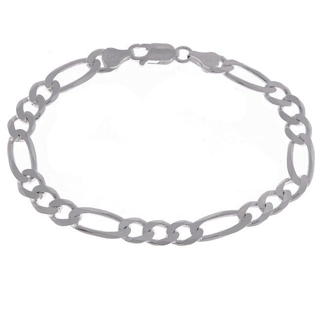 Sterling-Essentials-Sterling-Silver-8-inch-Diamond-Cut-Figaro-Bracelet ...