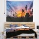 Designart Sugar Palm Tree Silhouette Landscape Wall Tapestry Bed Bath Beyond