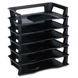 Rubbermaid Regeneration Six-Tier Letter Tray, Black
