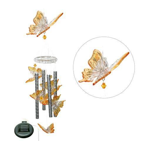 Solar powered Color changing Butterfly Wind Chime  
