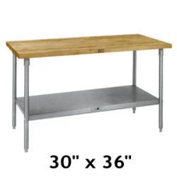 John Boos and Company Maple Top Worktable 30x36