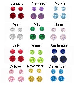 Journee Collection Sterling Silver 3 mm/ 5 mm Birthstone CZ Earrings Set