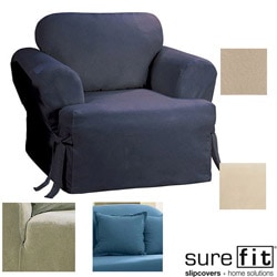 Sure Fit Cotton Classic T-cushion Chair Slipcover-Image