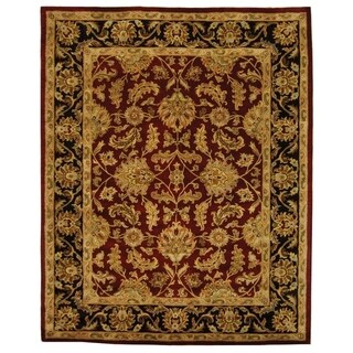 Handmade Heritage Kashan Burgundy/ Black Wool Rug (8'3 x 11')