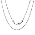 Roberto Martinez 14k White Gold Diamond-cut Rope Chain Necklace (1.5 mm) (16-30 inches)