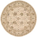 Hand-hooked 16th Century Beige Wool Rug (8' Round)
