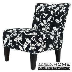 angelo:HOME Davis Armless Charcoal Chair Black and White Vine