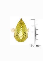 Dyach 14k Yellow Gold Lemon Quartz Teardrop Ring (Size 7)
