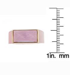 14k Yellow Gold Bezel-set Amethyst and Rose Quartz Ring