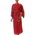 Women's Hibiscus Red Batik Robe (Indonesia)
